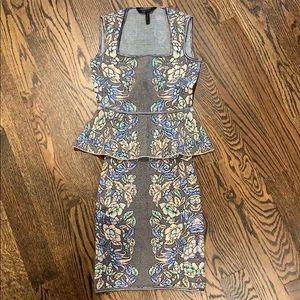 BCBGMaxazria peplum top and pencil skirt set XXS